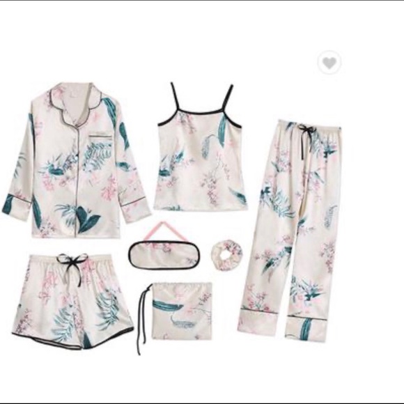 7 PIECE SATIN SILK PJ SET - Picture 4 of 16